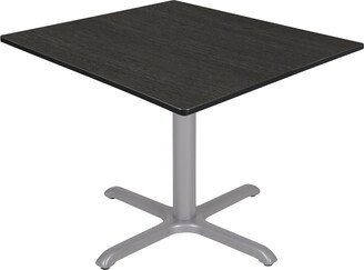 Via 48 Square X-Base Table- Ash Grey/Chrome