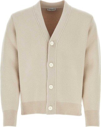 V-Neck Button-Up Cardigan-AD