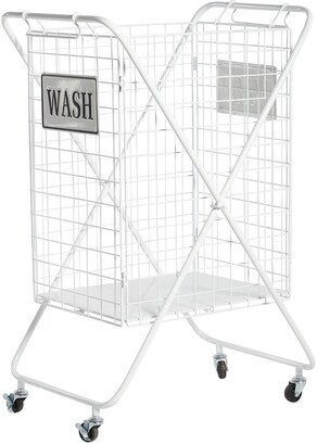 SONOMA SAGE HOME White Metal Farmhouse Storage Cart