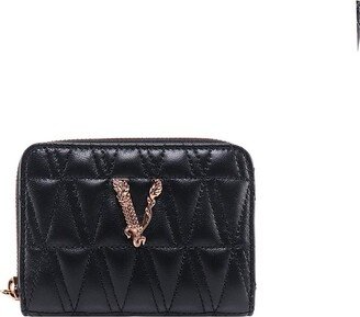 VLogo Plaque Zip Around Wallet