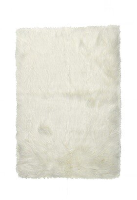 LUXE Faux Fur Hudson Rectangular Rug - 2ft x 3ft - Off White