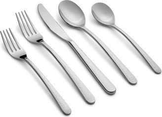 Kiera Textured Mirror Flatware Set, 20 Piece