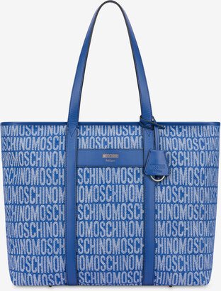 All-over Logo Denim Shopper