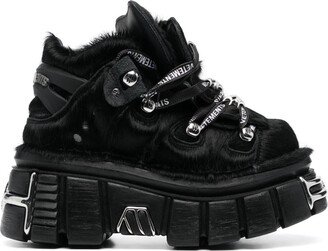 Leather platform sneakers-AD