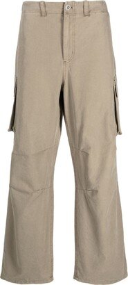 Cargo-Pocket Cotton Straight-Leg Trousers