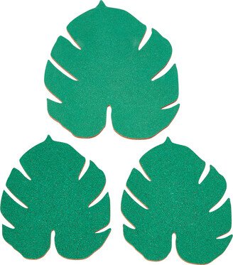 KIKKERLAND Monstera Leaf Cork Boards Green Set of 3