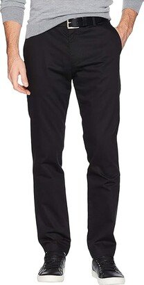 Slim Tapered Signature Khaki Lux Cotton Stretch Pants - Creaseless (Black) Men's Casual Pants