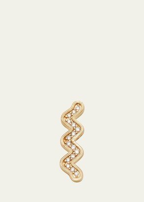 Wavy Bar Ear Climber with Diamonds, Single