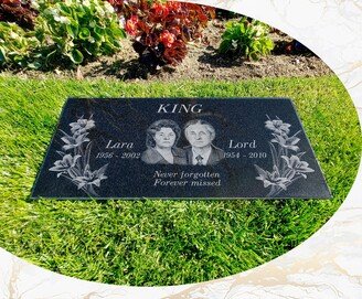 x0.45 Human Headstone, Granite Headstone For 3 Persons, Laser Engrave