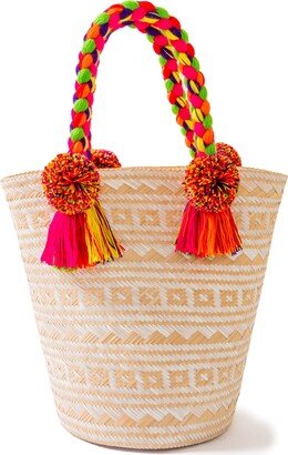 Washein Premium White Woven Straw Basket Bag