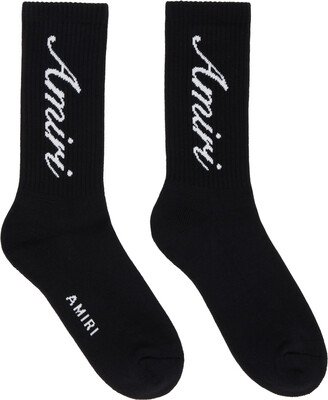 Black & White Script Socks