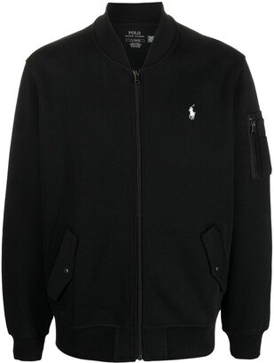 Logo-Embroidered Zip-Up Pullover