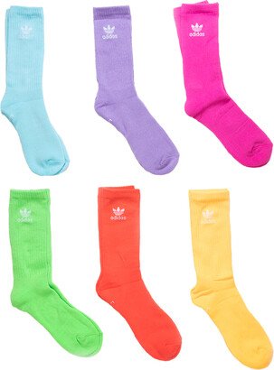 6 Pack Trefoil Mens Crew Socks-AB