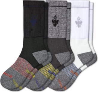 Men's Targeted Compression Performance Calf Workout Sock 3-Pack - White Black Mix - XL - Cotton