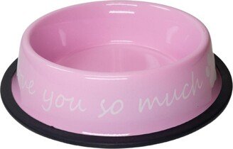 Jojo Modern Pets I Love You So Much Stainless Steel Dog Bowl Pink (24oz)