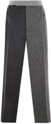 Mid-Rise Two-Toned Wide-Leg Trousers