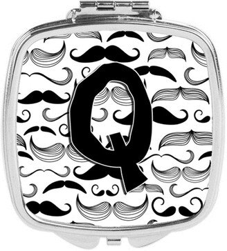 CJ2009-QSCM Letter Q Moustache Initial Compact Mirror