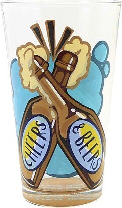 Tabletop Cheers And Beers Pint Glass Lolita Hand Painted Enesco - Drinkware