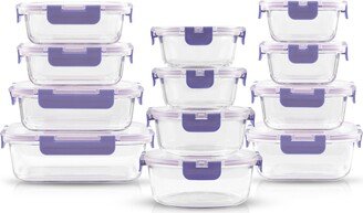 24-Piece Glass Food Storage Containers with Lids