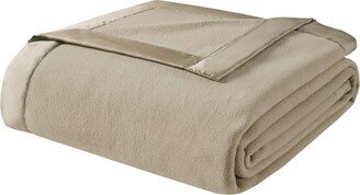 Gracie Mills Premier Comfort Micro Fleece Blanket, Beige - Full/Queen