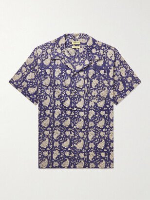 De Bonne Facture Camp-Collar Paisley-Print Cotton-Gauze Shirt