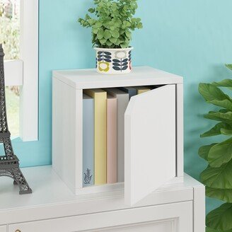 Stackable Bookshelf Cube with Door Modular Closet Organizer and Storage