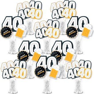 Big Dot Of Happiness Cheers & Beers to 40 Years - Centerpiece Sticks Showstopper Table Toppers 35 Pc