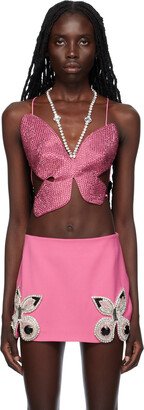 Pink Crystal Butterfly Camisole