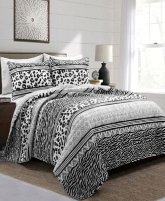 Animal Global Reversible 3 Piece Quilt Sets