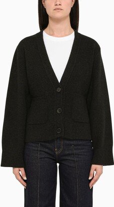 Classic black wool cardigan