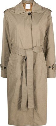 Tea single-breasted trench coat