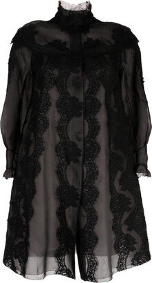 SHIATZY CHEN Lace Organza Single-Breasted Coat-AA