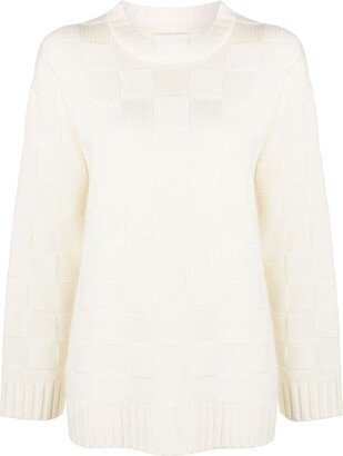 Crew-Neck Cashmere Textured Jumper