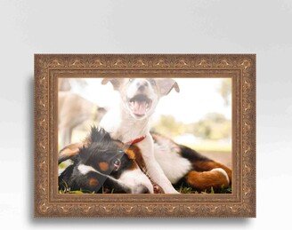 CustomPictureFrames.com 15x6 Frame Gold Real Wood Picture Frame Width 2.5 inches | Interior
