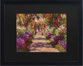 Claude Monet A Pathway in Monet's Garden Matted Framed Art - 15 x 20