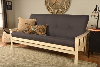 Somette Monterey Full-size Futon Set in Antique White Finish with Twill Gray Mattress