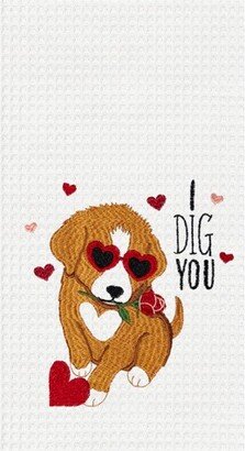 Bernese Dig You Valentine's Day Kitchen Towel