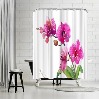 71 x 74 Shower Curtain, Pink Orchids 1 by Suren Nersisyan