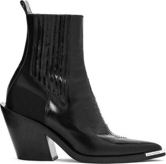 Pointed-Toe Chelsea Heeled Boots