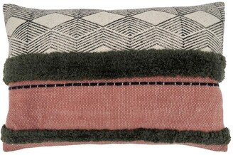 Saro Lifestyle Printed and Tufted Modern Decorative Pillow, 16 x 24