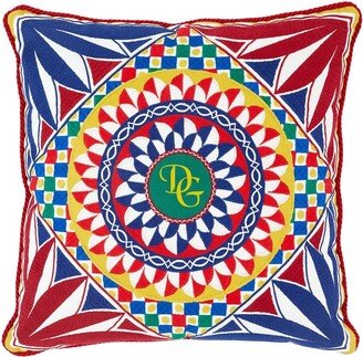 Geometric-Embroidered Medium Cushion