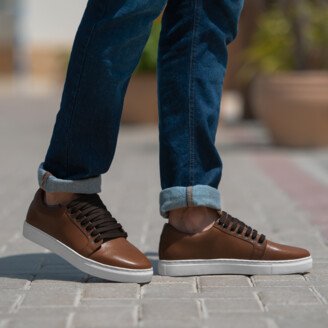 Eviternity Murphy Low Top Tan Leather Sneakers