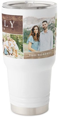 Travel Mugs: Rustic Family Wood Texture Travel Tumbler, 30Oz, Beige