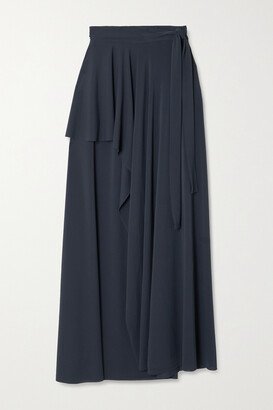 Maison Rabih Kayrouz Sara Pleated Stretch-jersey Wrap Maxi Skirt - Blue