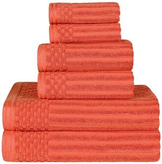 Soho Checkered Border Cotton 6 Piece Towel Set