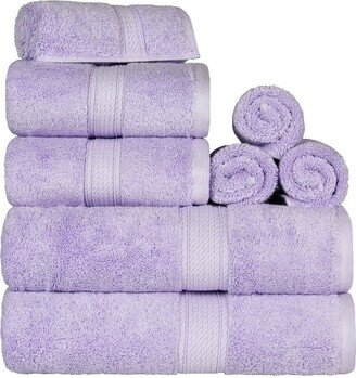 Luxury Premium Cotton 800 GSM Highly Absorbent 8 Piece Ultra-Plush Solid Towel Set, Purple by Blue Nile Mills
