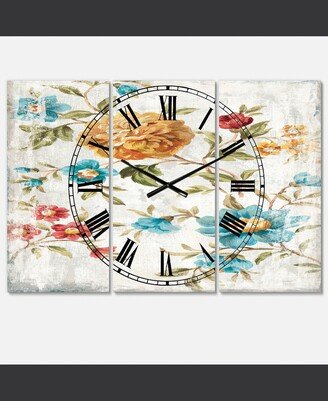 Designart Cabin and Lodge 3 Panels Metal Wall Clock