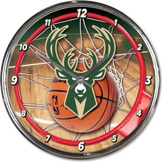 Wincraft Milwaukee Bucks Chrome Wall Clock