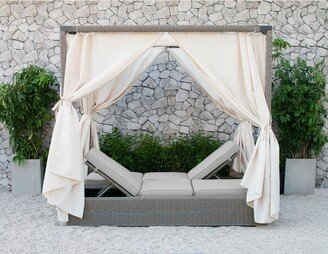 Renava Marin Outdoor Beige Canopy Sunbed