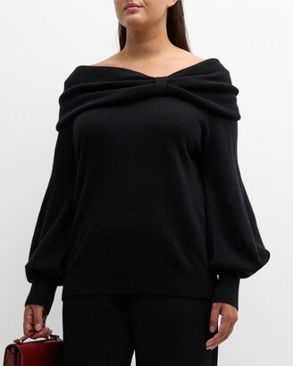 Plus Size Cashmere Off-Shoulder Sweater